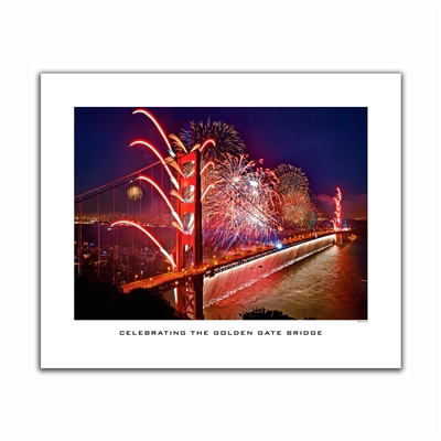 Unframed Poster - Golden Gate Bridge Fireworks